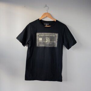 Cult of Individuality Black Graphic 3D Money Credit Card "Cult Express" Shirt